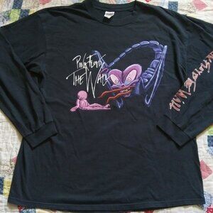 Vintage Rare 80s 90s Anvil Pink Floyd The Wall Long Sleeve XL T-shirt